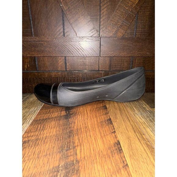 Crocs Cap Toe Black Marble Ballerina Flats Shoes Size 8 - Picture 6 of 12